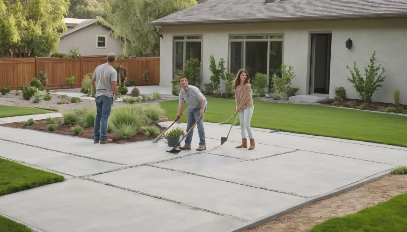 A new concrete patio beside a backyard home in Bethel